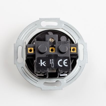 Kliklap - Doppel-Steckdose im Retro-Design mit Rahmen Nr. 1, Schwarz