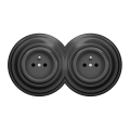 Kliklap - Doppelsteckdose im Retro-Design für den Haushalt mit Rahmen 230V Anthrazit