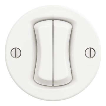 Kliklap - rahmenloser Retro-Serienschalter Nr. 5, schneeweiß