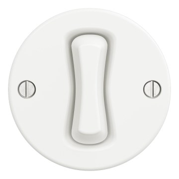 Kliklap - rahmenloser Retro-Treppenschalter Nr. 6, weiß