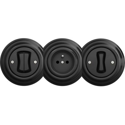 Kliklap - Retro-Abschlussrahmen, schwarz