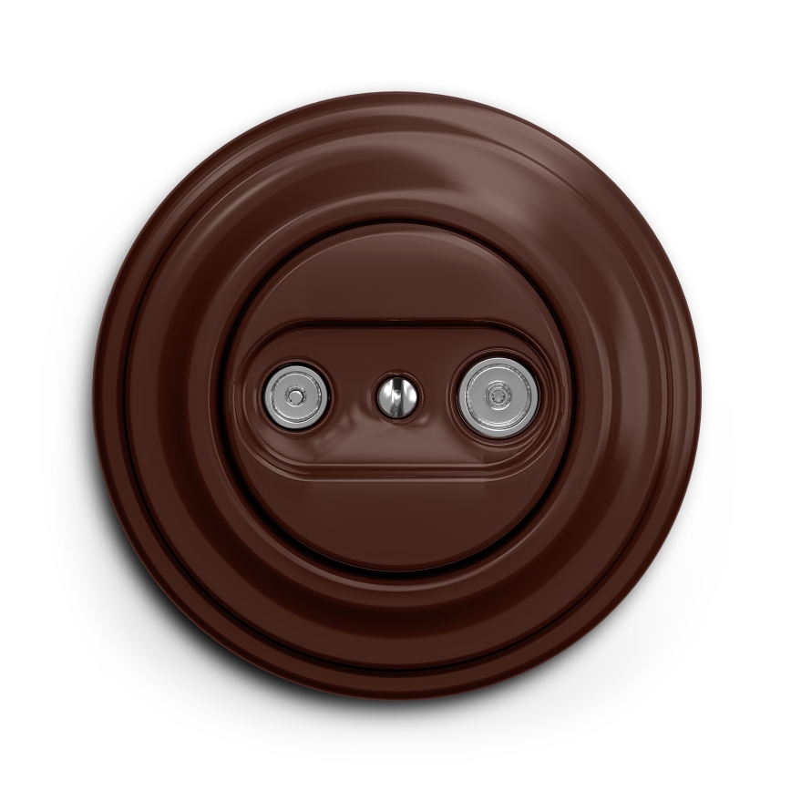 Kliklap – Retro-Antennen-Enddose TV+Radio mit Rahmen, braun