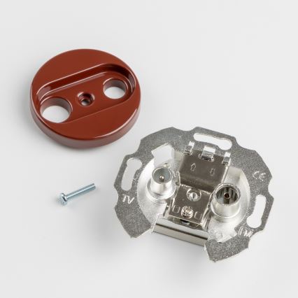 Kliklap – Retro-Antennen-Enddose TV+Radio mit Rahmen, braun