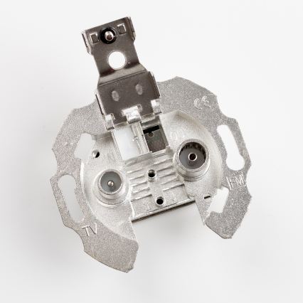 Kliklap – Retro-Antennen-Enddose TV+Radio mit Rahmen, braun