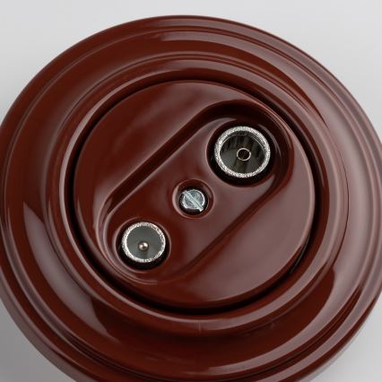 Kliklap – Retro-Antennen-Enddose TV+Radio mit Rahmen, braun