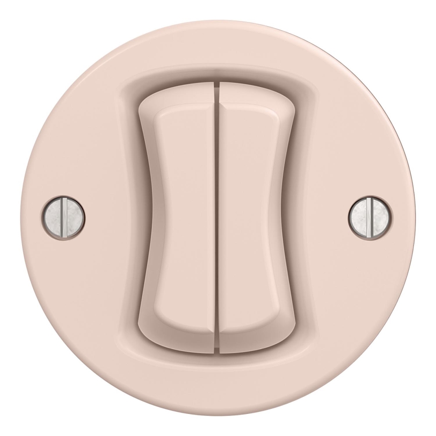 Kliklap - Retro-Doppel-Taster, rahmenlos, Altrosa