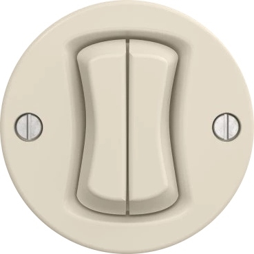 Kliklap – Retro Doppel-Treppenlichtschalter, rahmenlos, Nr. 6+6, Beige