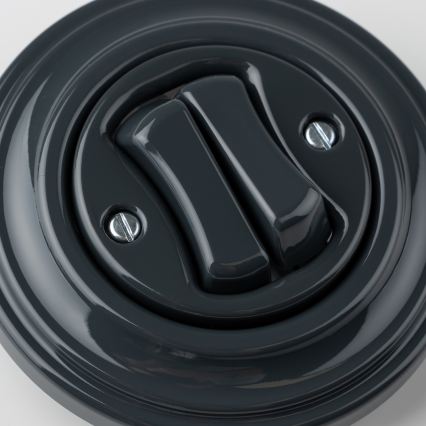 Kliklap - Retro Doppeltaster mit Rahmen, anthrazit