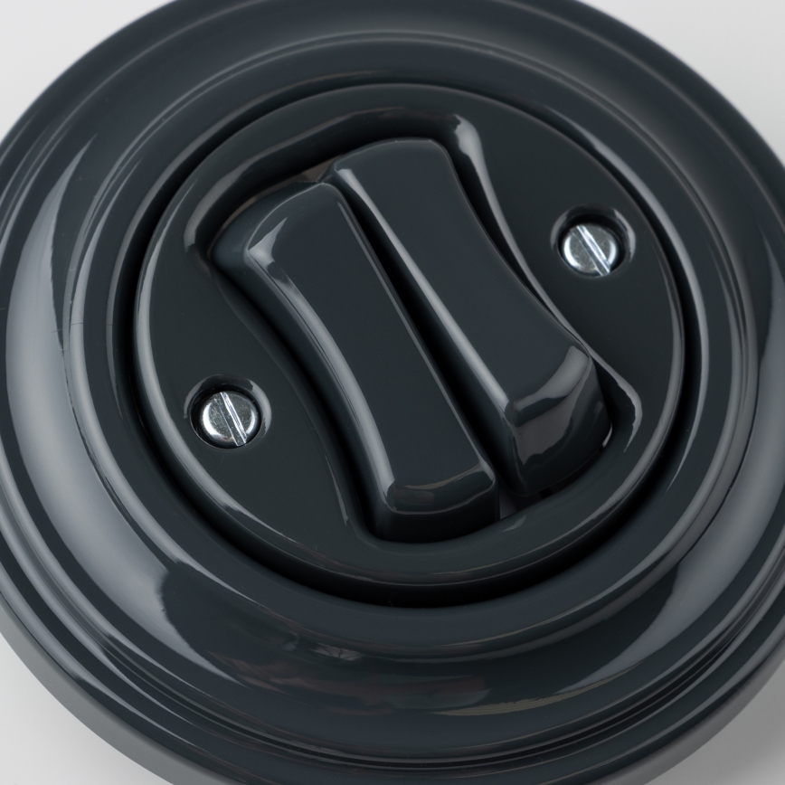 Kliklap - Retro Doppeltaster mit Rahmen, anthrazit