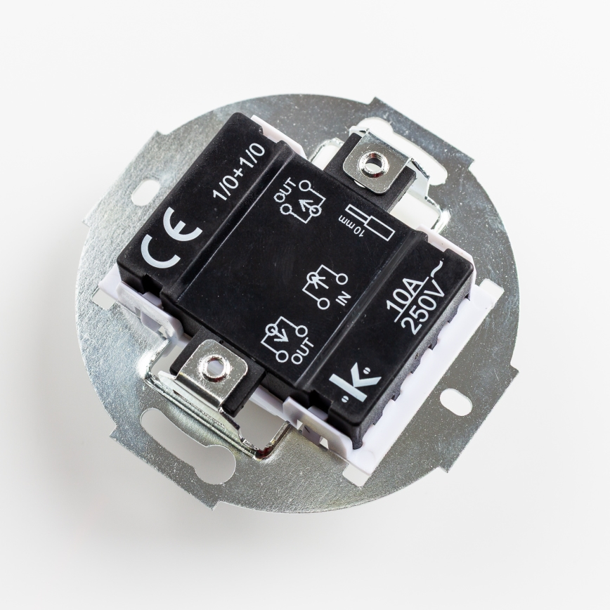 Kliklap – Retro-Doppeltaster mit Rahmen, braun