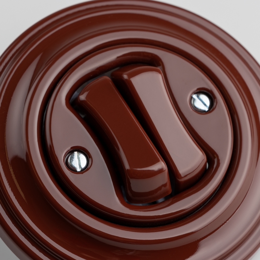 Kliklap – Retro-Doppeltaster mit Rahmen, braun