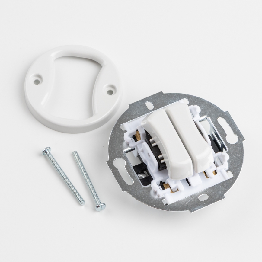 Kliklap - Retro Doppeltaster mit Rahmen, schneeweiß