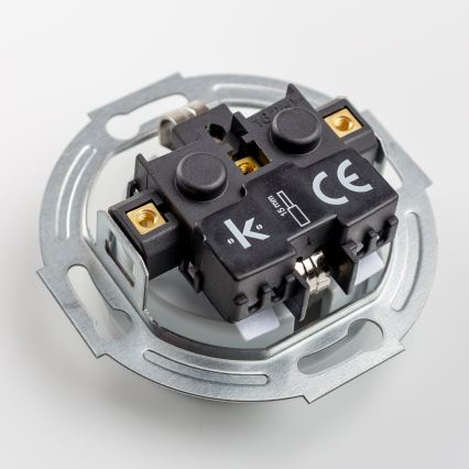 Kliklap - Retro einpoliger Schalter Nr. 1 und SCHUKO-Steckdose 230 V mit Rahmen, grau