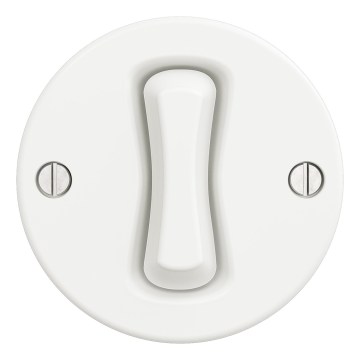 Kliklap - Retro-einpoliger Schalter ohne Rahmen Nr. 1 Schneeweiß