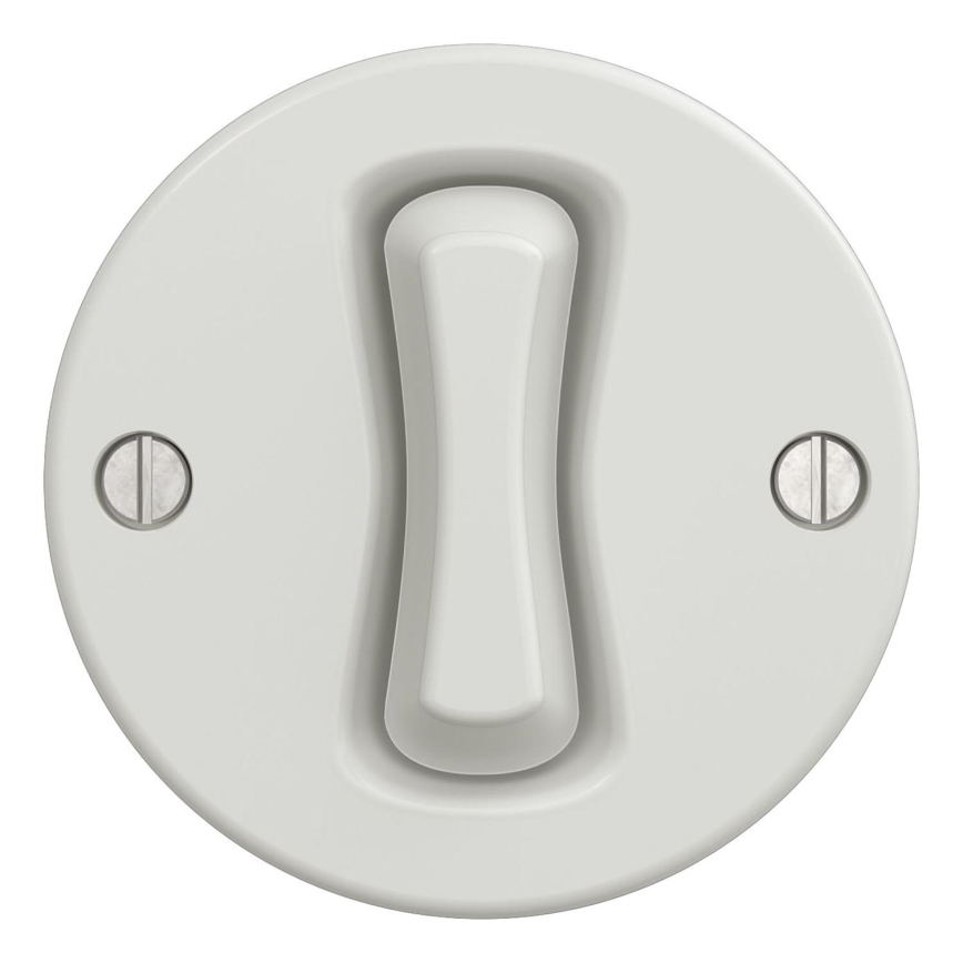 Kliklap - Retro-Einpoliger Schalter ohne Rahmen Nr. 1 Weiß