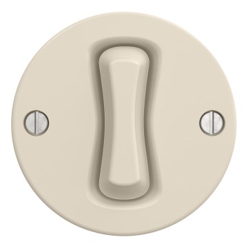 Kliklap - Retro einpoliger Schalter, rahmenlos, Nr. 1, Beige