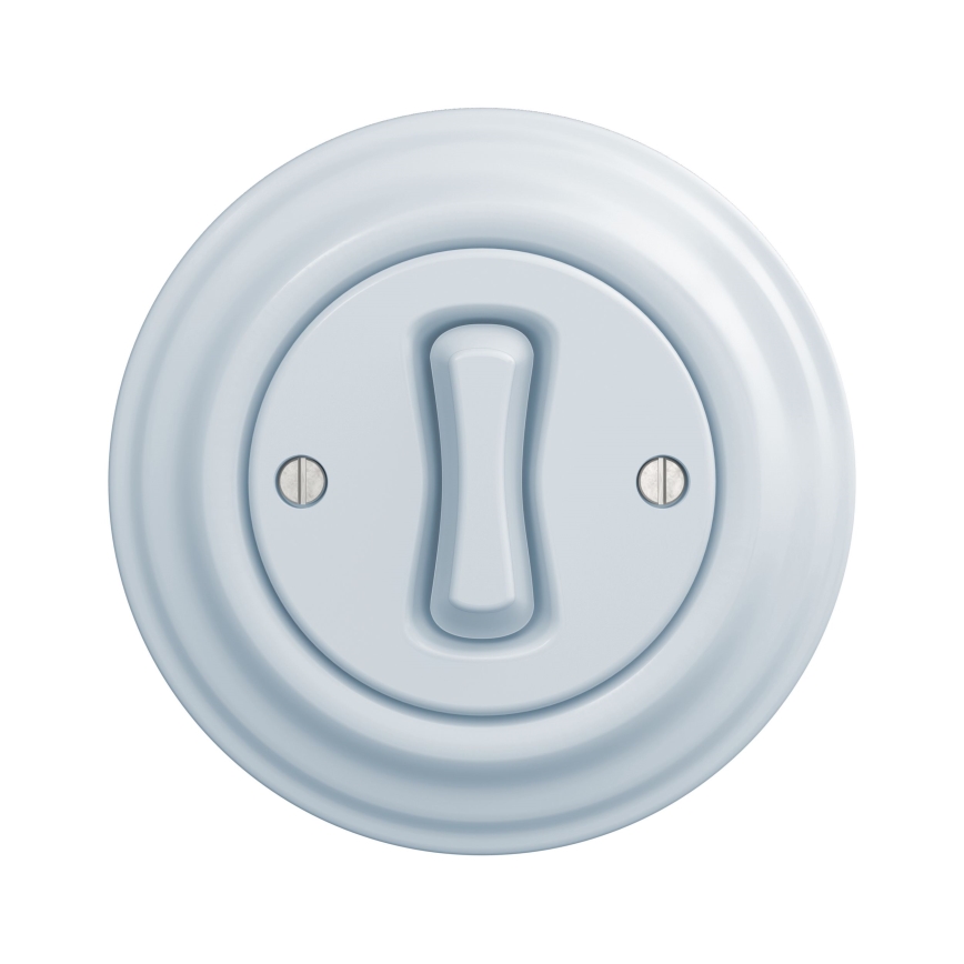 Kliklap - Retro-Einpolschalter mit Rahmen Nr. 1, blau