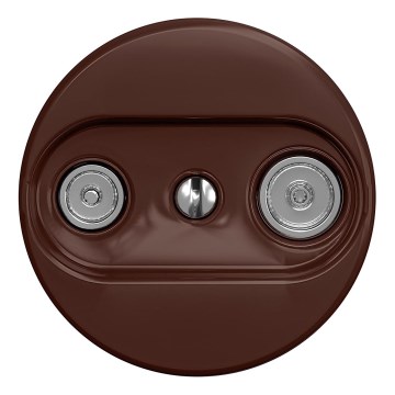 Kliklap - Retro Enddose TV+R Steckdose ohne Rahmen braun