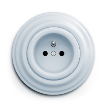 Kliklap - Retro-Haushaltssteckdose mit Rahmen, 230 V, blau