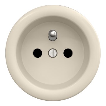 Kliklap - Retro-Haussteckdose, rahmenlos, 230 V, Beige