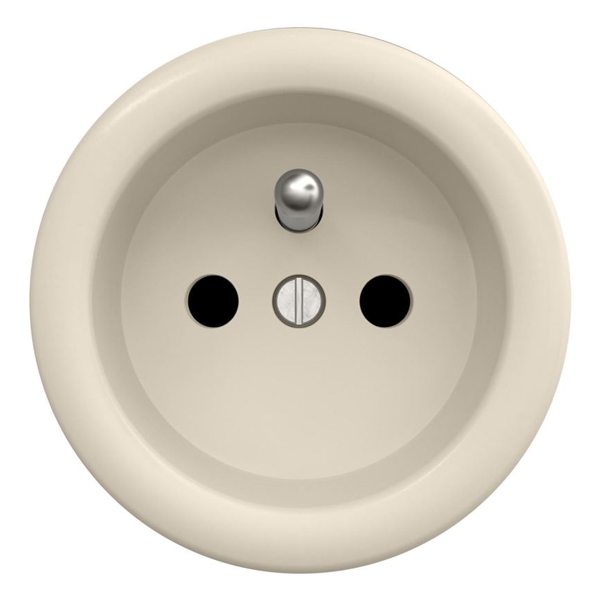 Kliklap - Retro-Haussteckdose, rahmenlos, 230 V, Beige