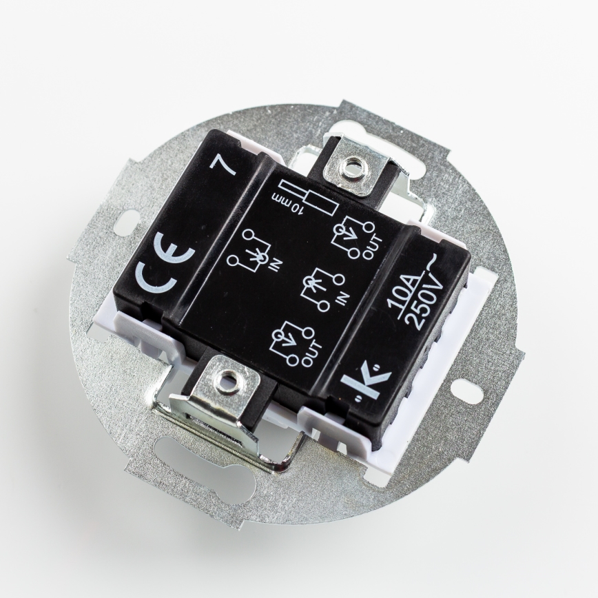 Kliklap - Retro-Kreuzschalter mit Rahmen Nr. 7, grau