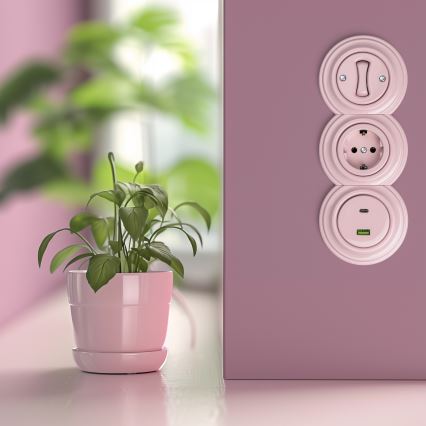 Kliklap - Retro-Rahmen Abschlussstück Altrosa