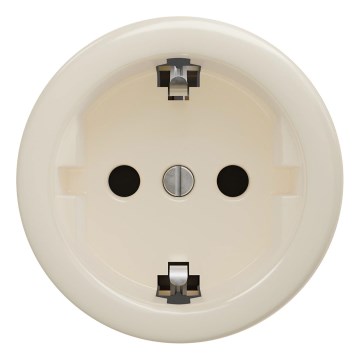 Kliklap - Retro-Schuko-Steckdose, rahmenlos, 230 V/16 A, beige