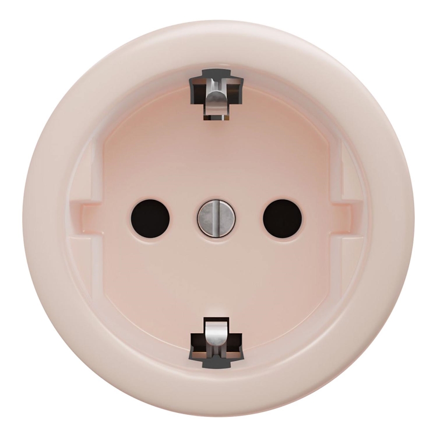 Kliklap - Retro-Steckdose für den Haushalt, rahmenlos, SCHUKO 230V/16A, Altrosa