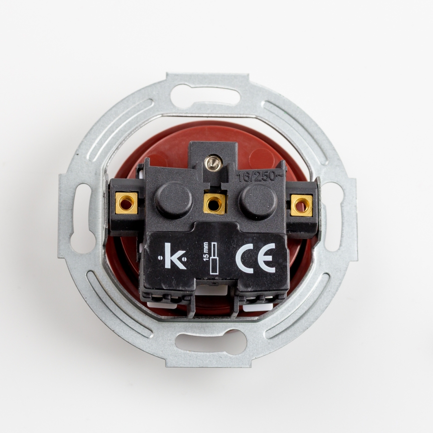 Kliklap - Retro-Steckdose für den Wohnbereich, rahmenlos, 230 V, braun