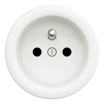 Kliklap - Retro-Steckdose für den Wohnbereich, rahmenlos, 230 V, weiß
