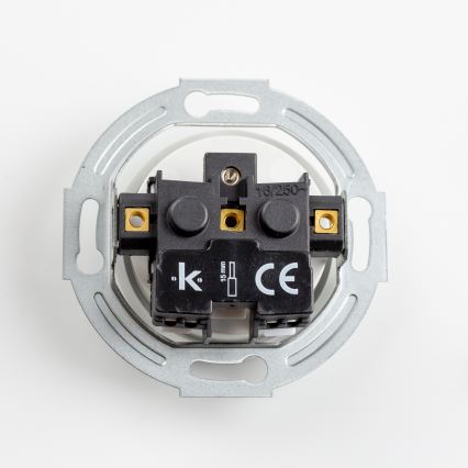 Kliklap - Retro-Steckdose für Zuhause mit Rahmen 230V schneeweiß