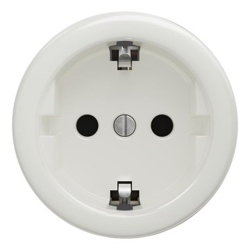 Kliklap - Retro Steckdose ohne Rahmen SCHUKO 230V/16A weiß