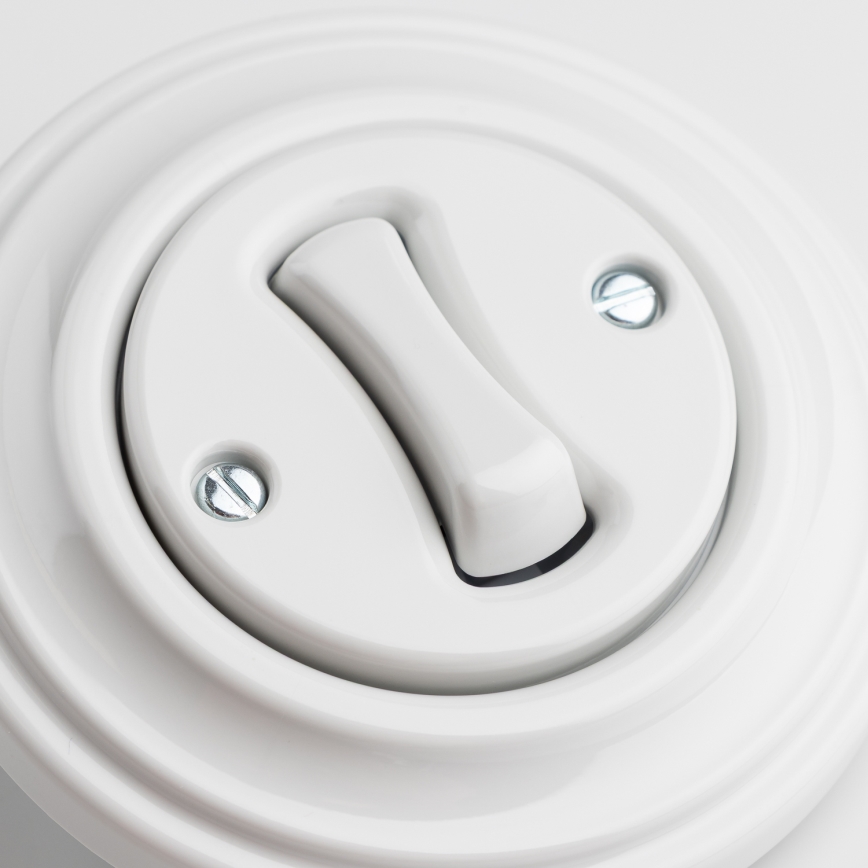 Kliklap - Retro-Taste mit Rahmen, aus weißer Keramik