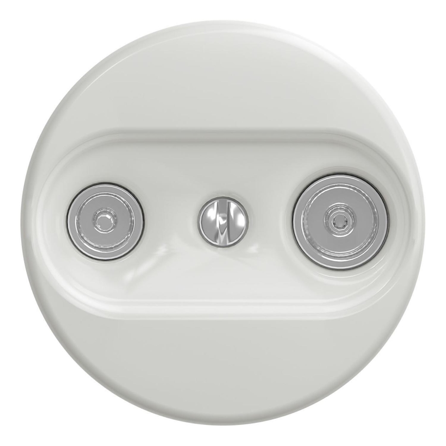 Kliklap - Retro Teilnehmerdose TV+R (durchgeschleift) ohne Rahmen Weiß