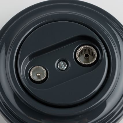 Kliklap - Retro-Teilnehmerdose TV+R (Enddose) mit Rahmen in Anthrazit