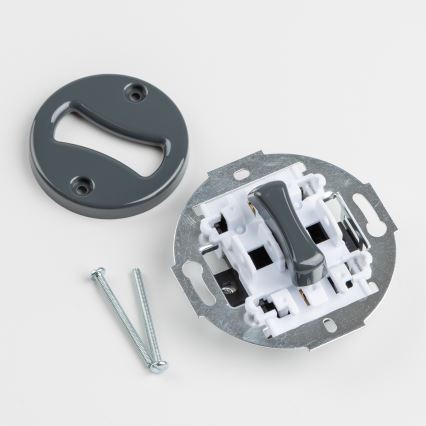 Kliklap - Retro-Treppenhausschalter mit Rahmen Nr. 6 in Anthrazit