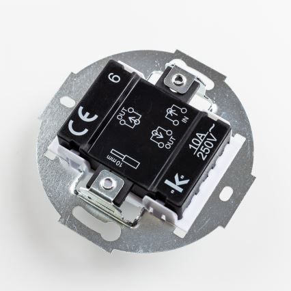 Kliklap - Retro-Treppenlichtschalter mit Rahmen Nr. 6, weißer Keramik