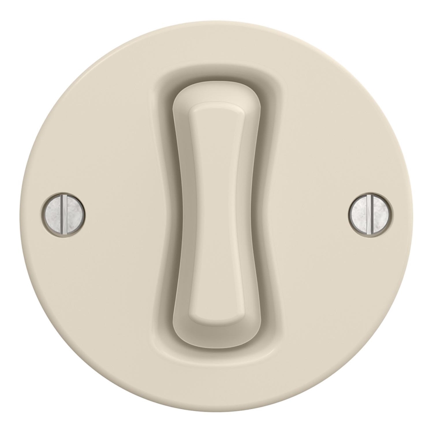 Kliklap - Retro-Treppenlichtschalter ohne Rahmen Nr. 6, beige