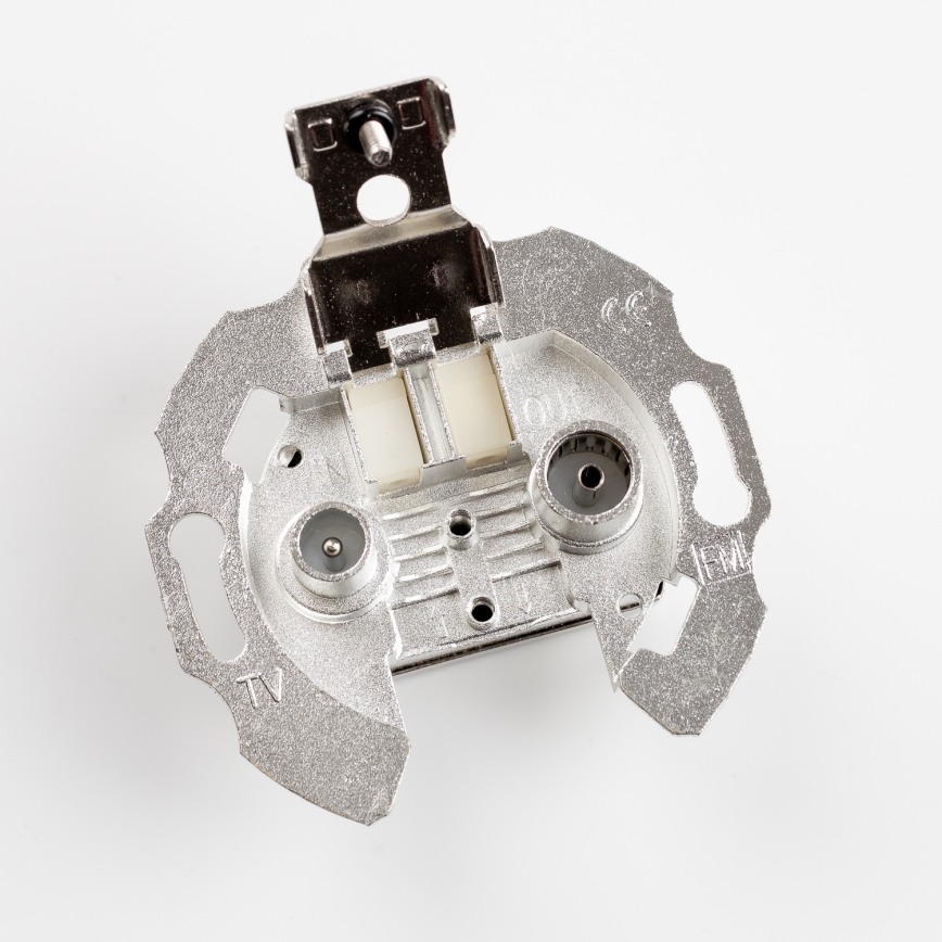 Kliklap - Retro TV/Radio-Anschlussdose (Durchgangsdose) mit schneeweißem Rahmen