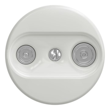 Kliklap - Retro TV/Radio-Anschlussdose (durchgehend), rahmenlos, weiße Keramik