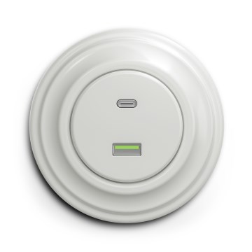 Kliklap – Retro-USB-Steckdose A+C mit Rahmen, weiß