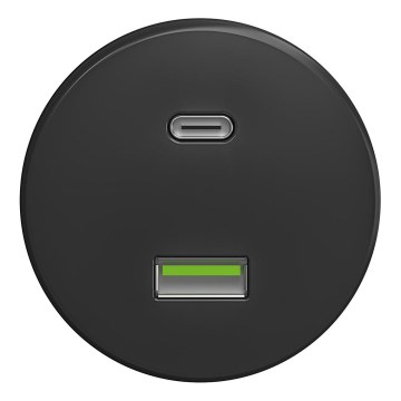 Kliklap - Retro USB-Steckdose A+C ohne Rahmen Anthrazit