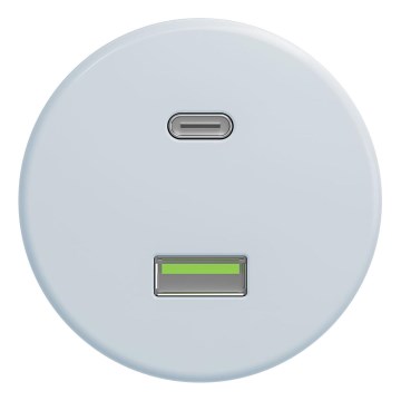 Kliklap - Retro USB-Steckdose A+C ohne Rahmen blau
