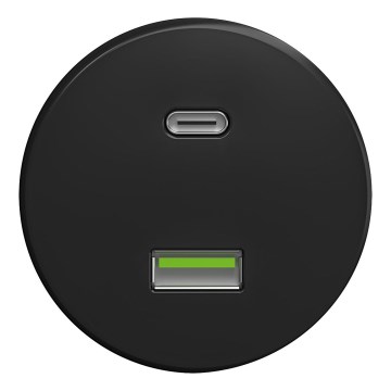 Kliklap - Retro USB-Steckdose A+C ohne Rahmen schwarz
