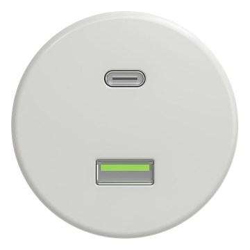 Kliklap - Retro USB-Steckdose A+C ohne Rahmen weiß