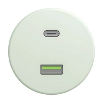 Kliklap - Retro-USB-Steckdose A+C, rahmenlos, mintgrün