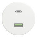 Kliklap - Retro-USB-Steckdose A+C rahmenlos, weiß
