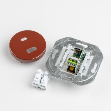 Kliklap - Retro-USB-Steckdose Typ A+C mit Rahmen, braun