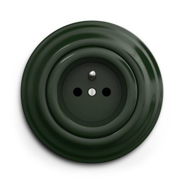 Kliklap - Retro-Wandsteckdose mit Rahmen, 230 V, grün